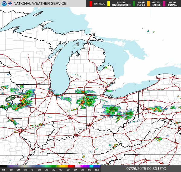 Weather radar map
